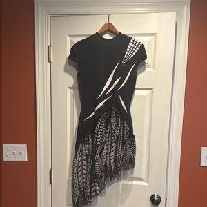 Curtain Call Black and White Asymmetrical Dance Dress L
